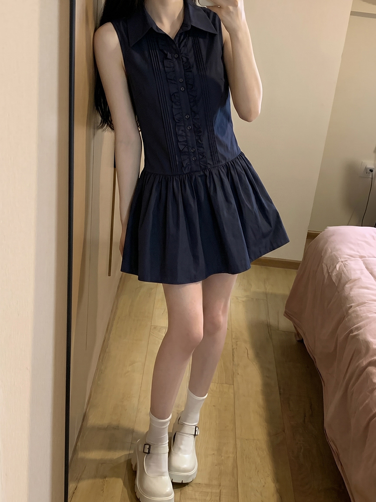 Korean Style A Line Shirt Dress - Sukienka koszulowa w stylu koreańskim, wyszczuplająca,