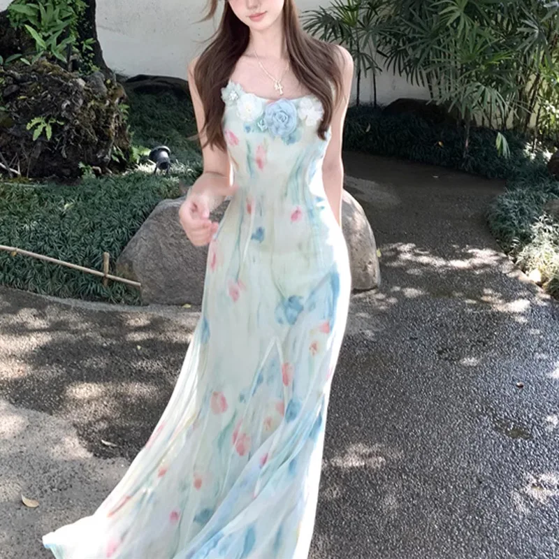 French Vintage Floral Midi Dress - Urocza, słodka sukienka midi w stylu