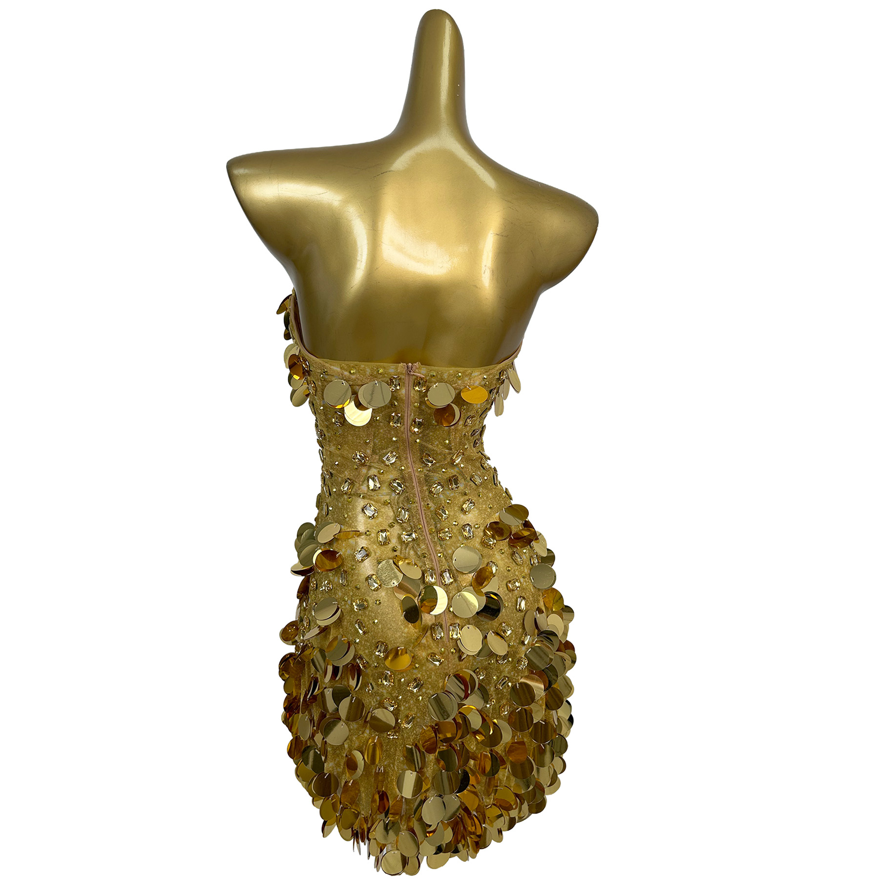 Błyszcząca, złota sukienka min – Sparkly Rhinestone Club Party Dress recenzja i cena