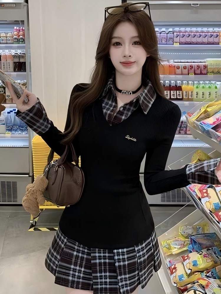 Sukienka w stylu koreańskim, d – Korean Style A Line Shirt Dress recenzja i cena