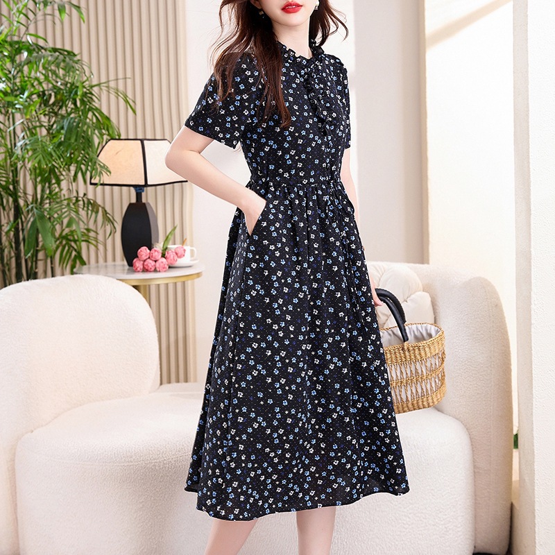 Sukienka midi w stylu vintage, – French Vintage Floral Midi Dress recenzja i cena