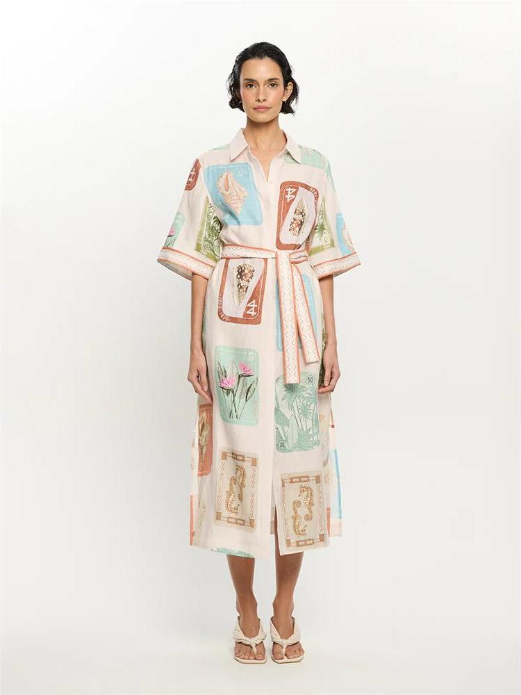 Krótka sukienka z lnu Cleanfit – Casual Loose Linen Shirt Dress recenzja i cena