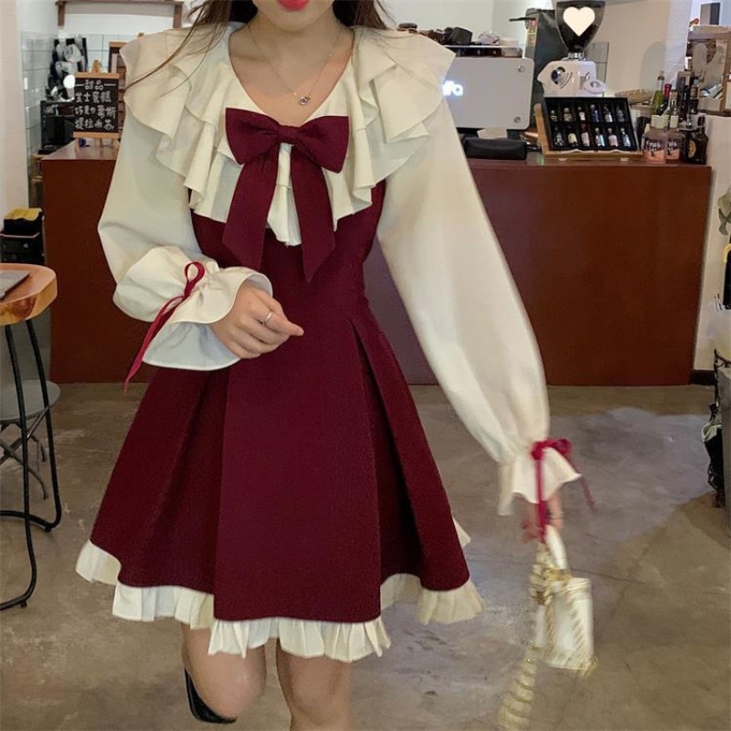 Nowy koreański słodki zestaw d – Korean Style A Line Shirt Dress recenzja i cena