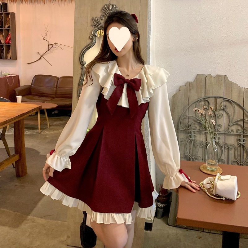Nowy koreański słodki zestaw d – Korean Style A Line Shirt Dress recenzja i cena