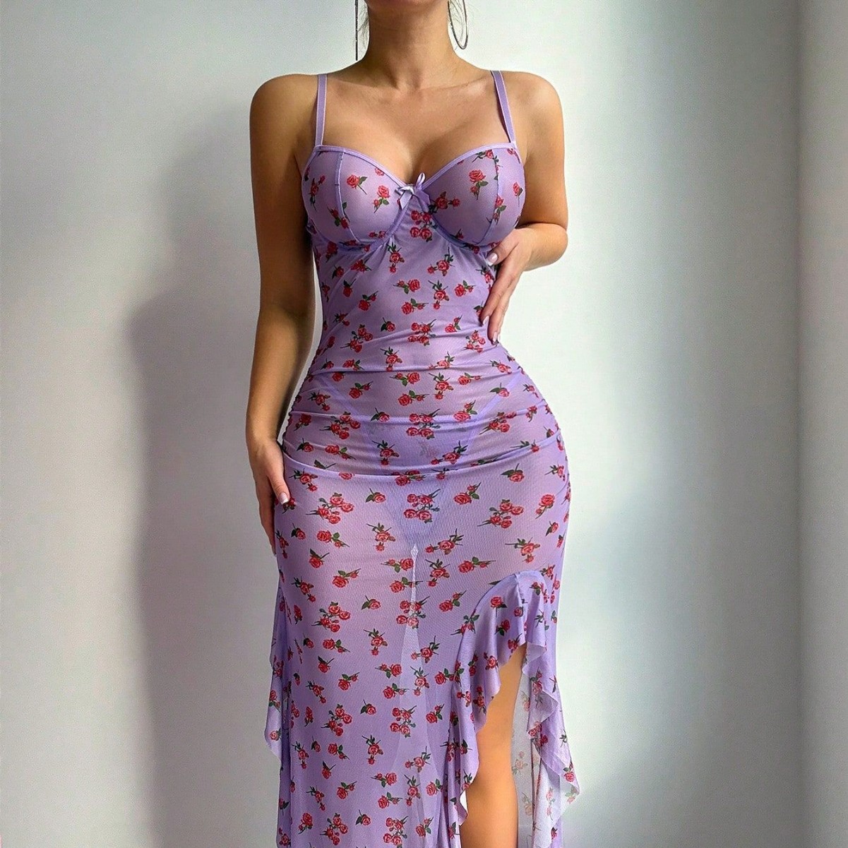 Prześwitująca, siateczkowa bie – Sexy Mesh Sheer Bodycon Dress recenzja i cena
