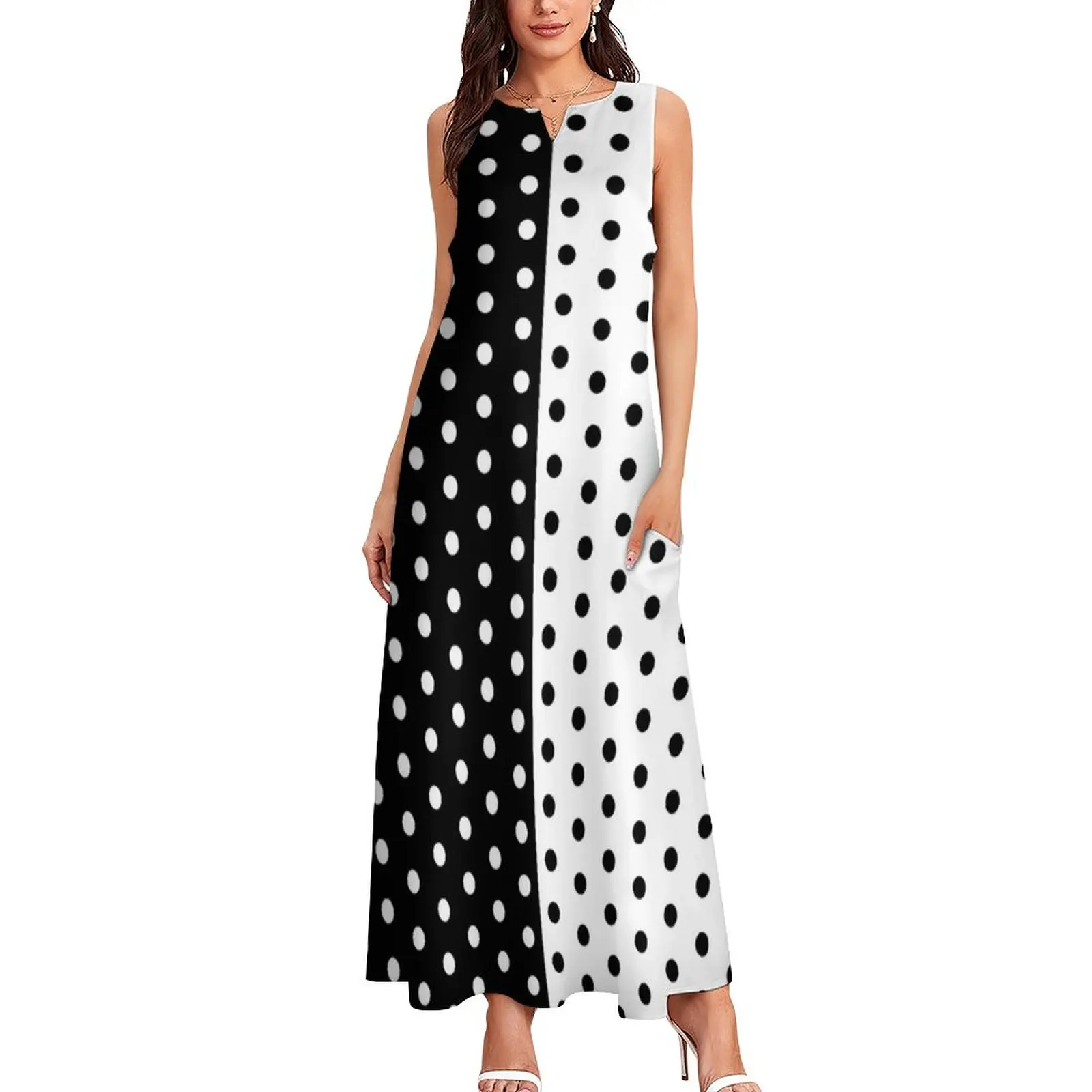 Retro Dwukolorowa Sukienka Wio – Boho Summer Beach Maxi Dress recenzja i cena